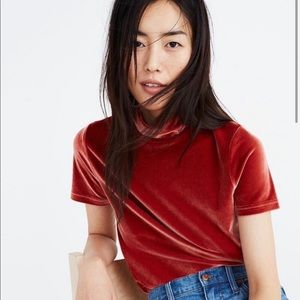 Madewell Velvet Mock Neck Tee